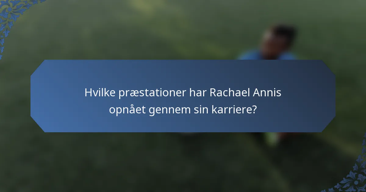 Hvilke præstationer har Rachael Annis opnået gennem sin karriere?