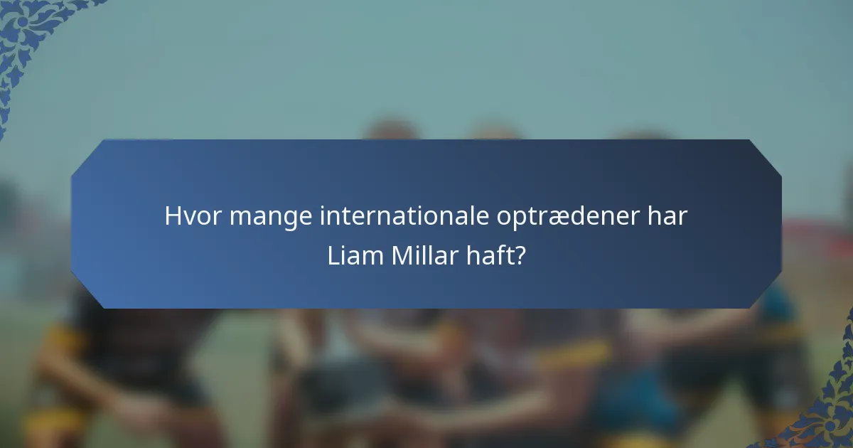 Hvor mange internationale optrædener har Liam Millar haft?
