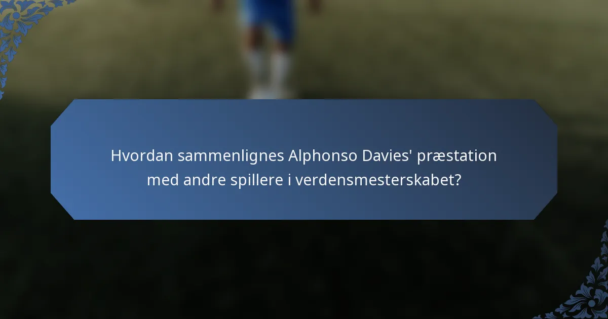 Hvordan sammenlignes Alphonso Davies' præstation med andre spillere i verdensmesterskabet?