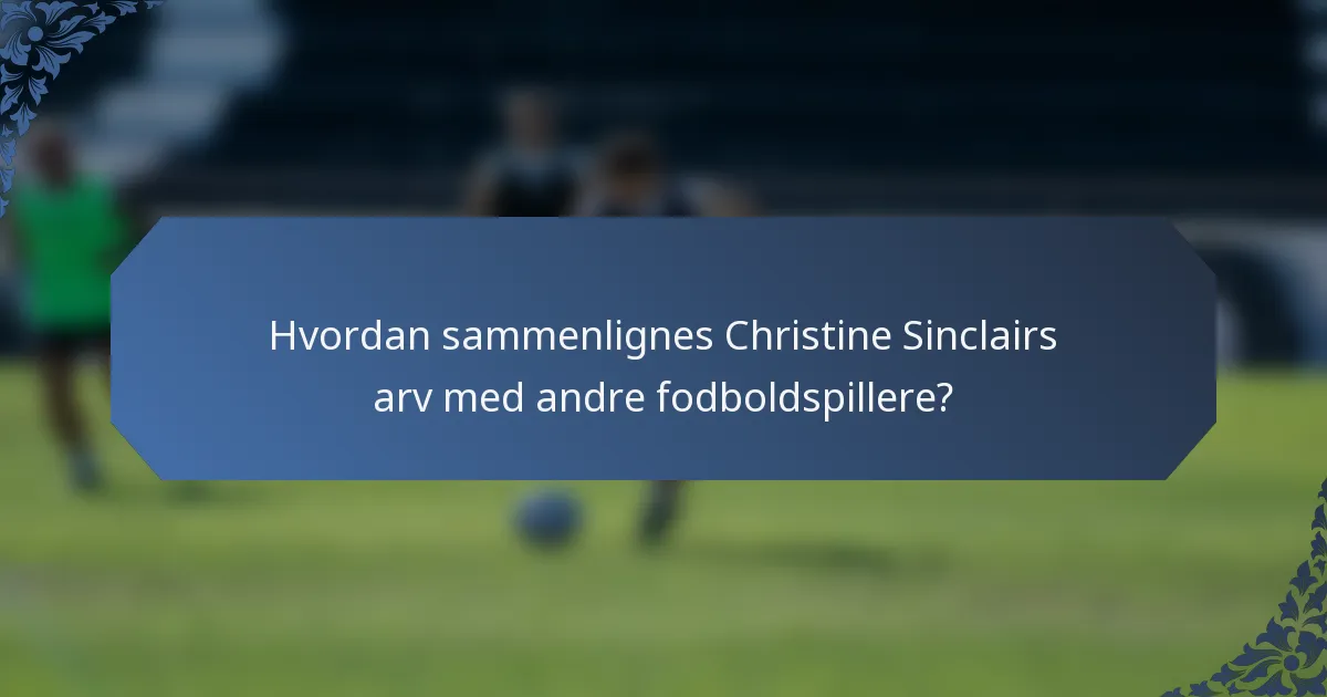 Hvordan sammenlignes Christine Sinclairs arv med andre fodboldspillere?