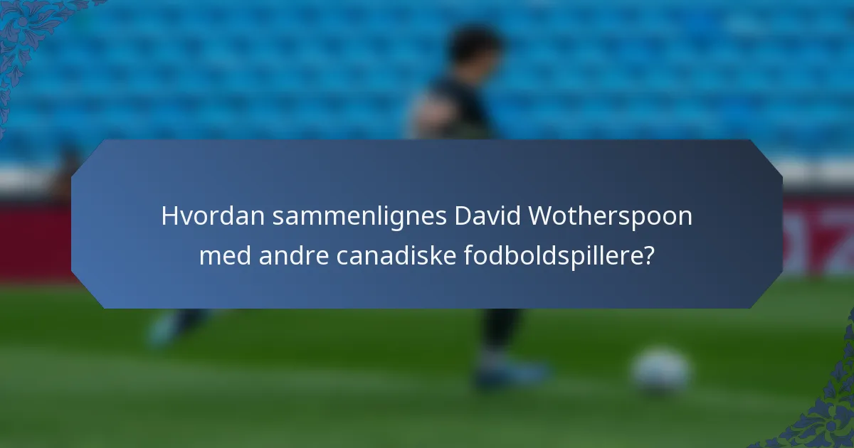 Hvordan sammenlignes David Wotherspoon med andre canadiske fodboldspillere?