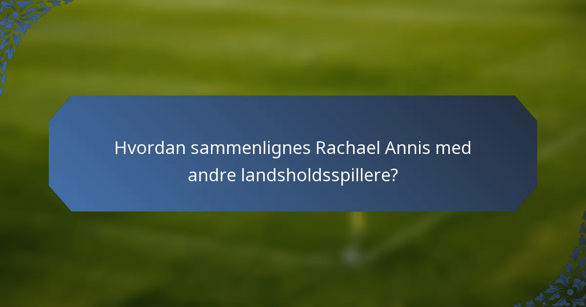 Hvordan sammenlignes Rachael Annis med andre landsholdsspillere?