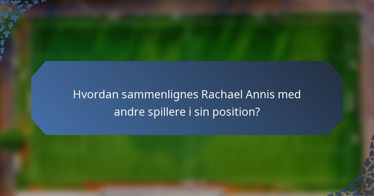 Hvordan sammenlignes Rachael Annis med andre spillere i sin position?
